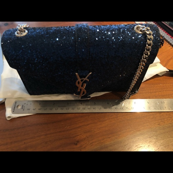 Authentic YSL Blue Glitter Crossbody - Picture 8 of 9